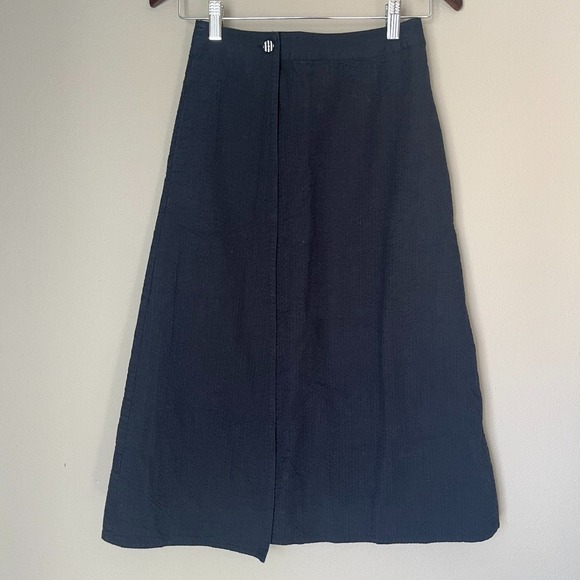Thom Browne Dresses & Skirts - THOM‎ BROWNE Midi Skirt Womens Size Small Blue A Line Cotton Minimalist